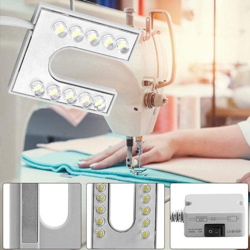 NATAWA Magnetische LED Arbeitsleuchte in U-Form, Industrielle Nähmaschinenleuchte mit 10 LEDs, Grau - Bild 4