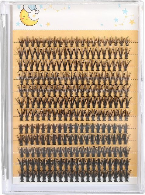 Koogeelife Wimpernverlängerungs-Set, beige, 240 Stück, mit Pinzette, Bond und Seal - Bild 1