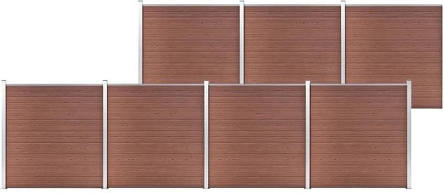 vidaXL Gartenzaun aus WPC und Aluminium in Braun, B/H: 1218 x 186 cm - Bild 1