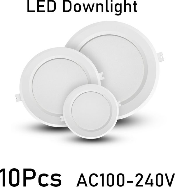 Gatetop LED Einbaustrahler Rund in Weiß für Innenbeleuchtung - Bild 1