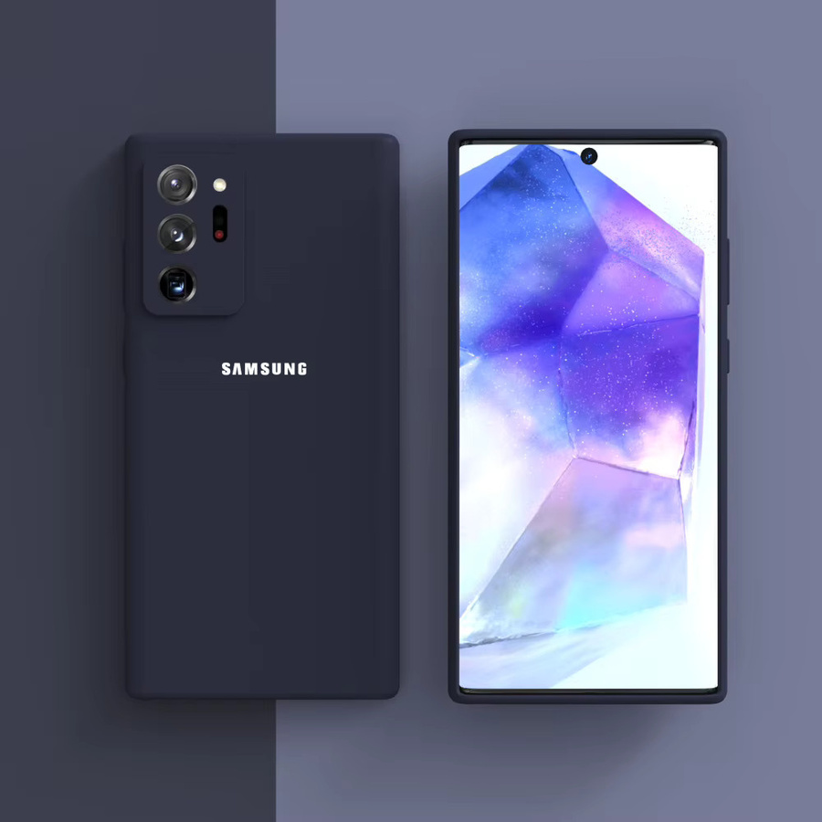 Original Flüssigsilikonhülle für Samsung Galaxy Note 20 Ultra, Note 20, A55, A35 und A15 in Blau, stoßfeste Soft-Touch-Rückseite - Bild 4