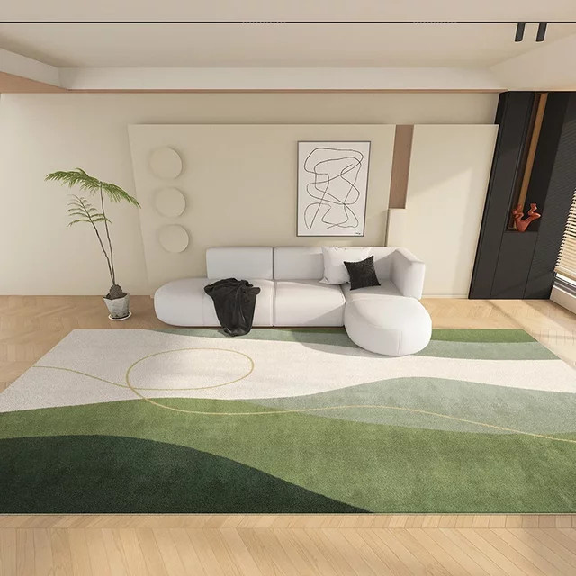 VIKAMA Luxus-Teppich in Grün mit abstraktem Design für Wohnzimmer und Schlafzimmer - Bild 1