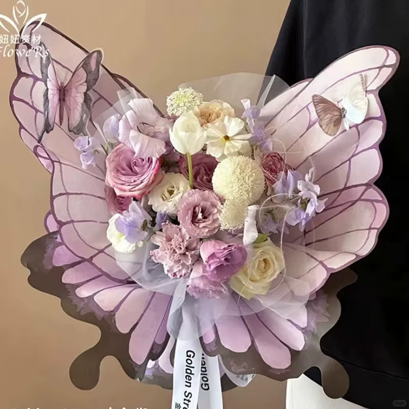 8er Set ZQCXLD Schmetterlings Blumenverpackung Transparent Multicolour für Hochzeiten und Partys - Bild 2