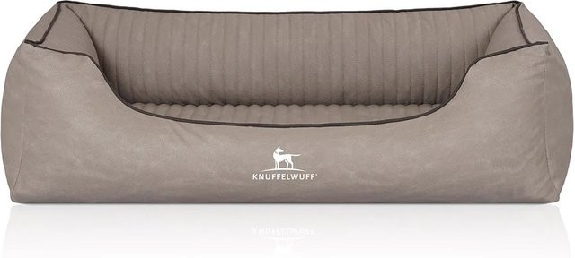 Knuffelwuff Hundebett Columbia Orthopädisch aus Kunstleder in Hellgrau XL B: 105 cm, T: 75 cm - Bild 1