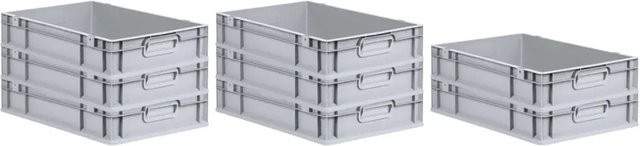 PROREGAL SuperSparSet 8x Eurobox NextGen Grip in Grau, H x B x T: 12 x 40 x 60 cm, 23 Liter - Bild 1