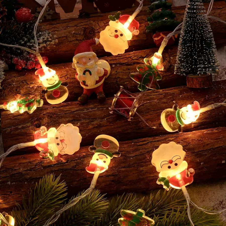 Peach Forest Weihnachts-Lichterkette mit Schneemann, Baum und Santa Claus in Multicolour für deine Weihnachtsdekoration im Innenbereich - Bild 4