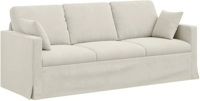 vidaXL Sofa in Creme mit Samtbezug und Metallrahmen, B/T/H: 198 x 78 x 80 cm - Bild 1