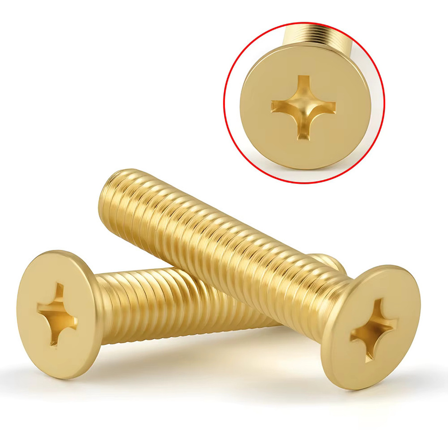 EDGAR GARY Phillips Senkkopfschrauben aus Messing in Gold, M2 bis M8 - Bild 2