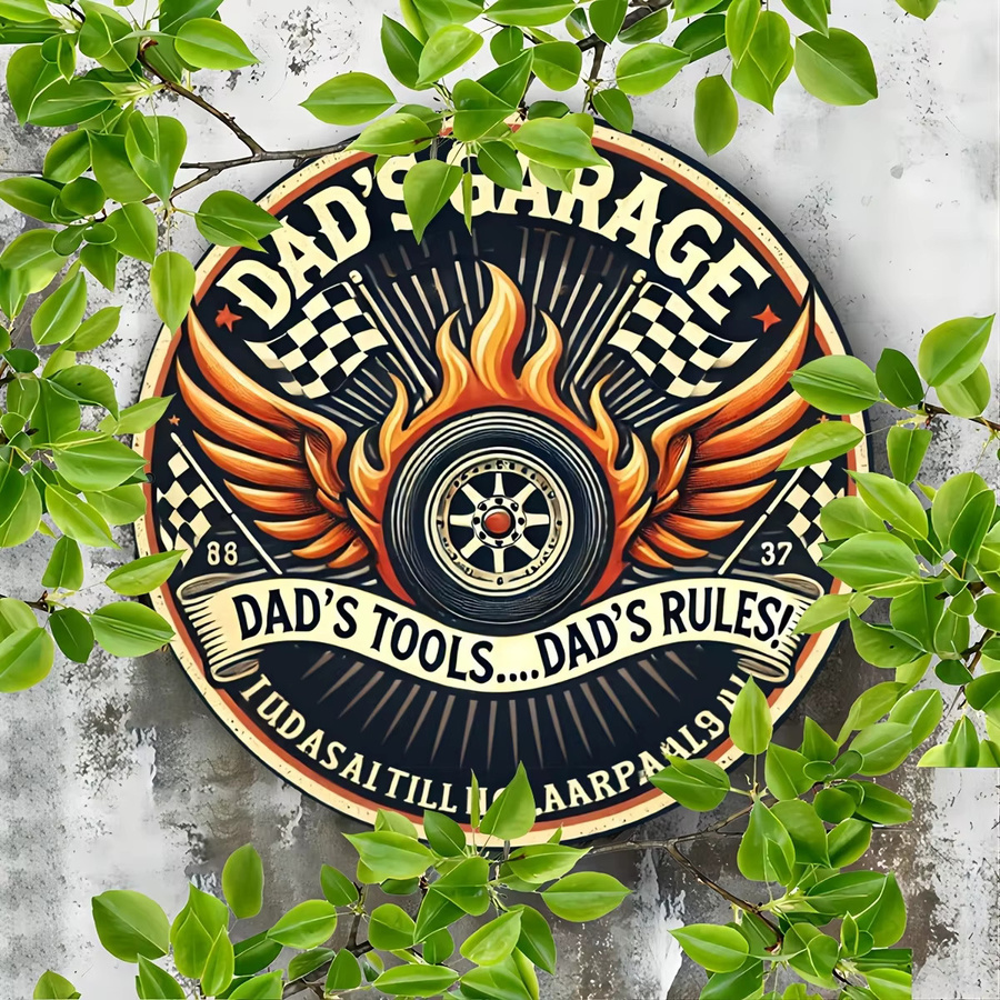 Dad'S Garage Metallwandkunst von Potdemiel, Vintage Racing Aluminium-Blechschild, Mehrfarbig, B/H: 20 x 20 cm - Bild 5