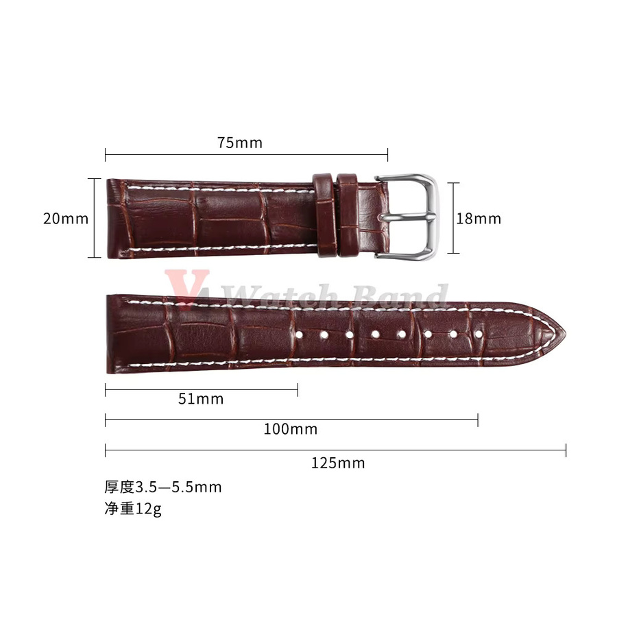 Uhrenarmband Leder, Braun, Unisex - Bild 4