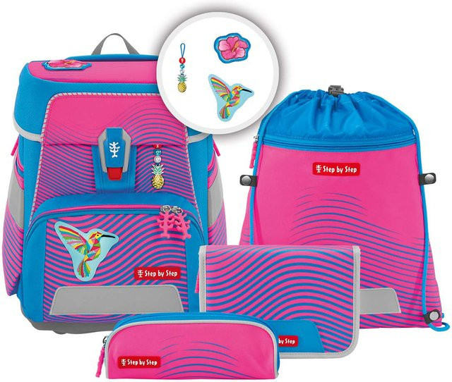 Step by Step SPACE NEON Schulranzen-Set 5-teilig Kolibri Kaja in Pink und Multicolour - Bild 1