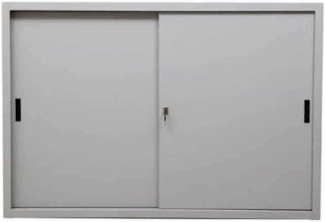 PROREGAL Schiebetürenschrank Ant in Grau aus Metall mit Schloss, H x B x T: 109 x 160 x 45 cm - Bild 1