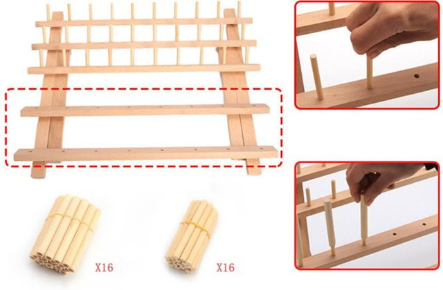 Faltbarer Holz Garnhalter von Igeteck für 60 Spulen in Beige - Bild 1