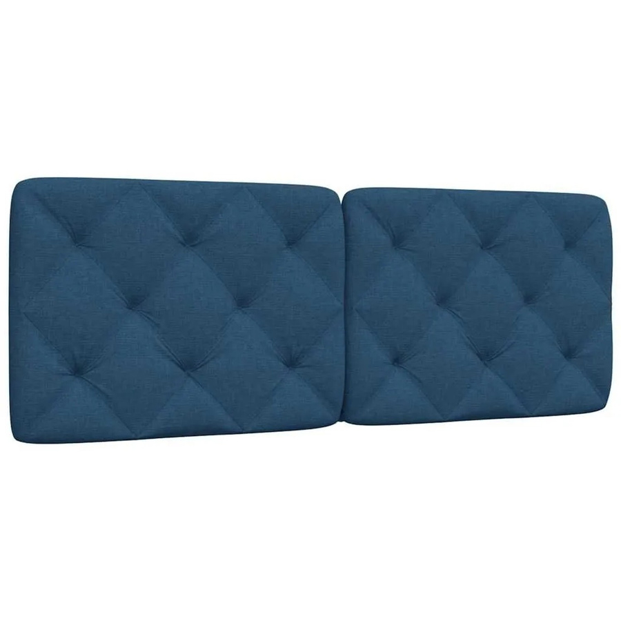 vidaXL Kopfteil-Kissen Blau aus Polyestergewebe mit Rauten-Heftung, Breite: 140 cm - Bild 2