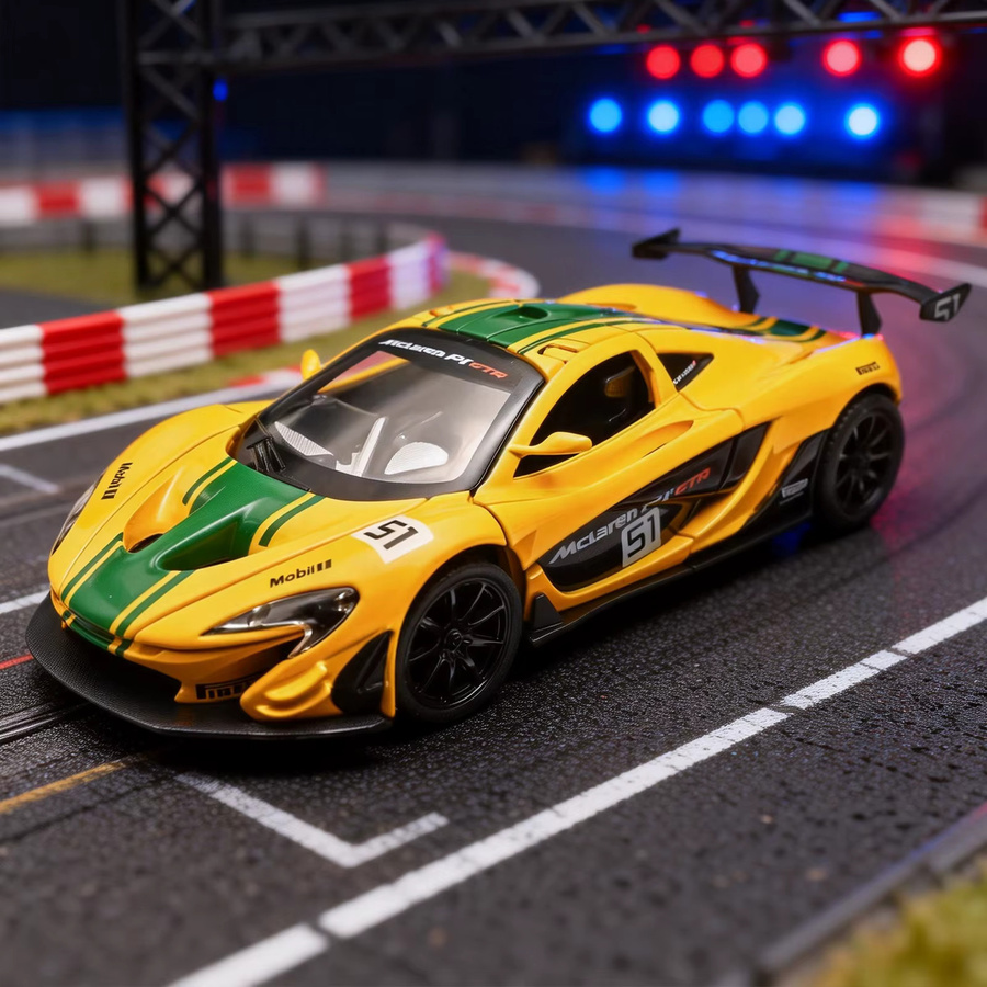 Maisto McLaren P1-GTR Supersportwagen, Metall-Druckgussmodell, 1:24, Gelb - Bild 2