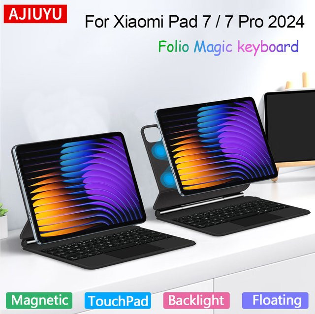 Xiaomi Magic Hintergrundbeleuchtete Tastatur Folio für Mi Pad 7 und Mi Pad 7 Pro 11,2 Zoll mit magnetischer Smart Cover Abdeckung und TouchPad in Schwarz oder Weiß - Bild 1