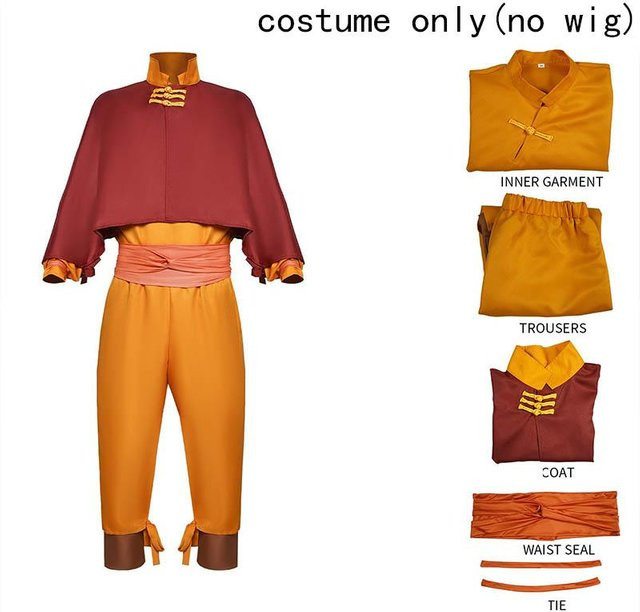 Aang Cosplay Kostüm Avatar Der Letzte Airbender, Rollenspiel, Braun, Orange - Bild 1