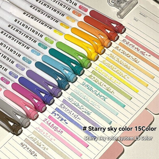 Fluoreszierendes Textmarker Set in Multicolour mit Keilspitze für Schule und Studium - Bild 1