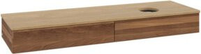 V&B Waschtischunterschrank Antao ohne Frontstruktur mit Beleuchtung in Warm Walnut/Braun, B: 160 cm, T: 50 cm - Bild 1