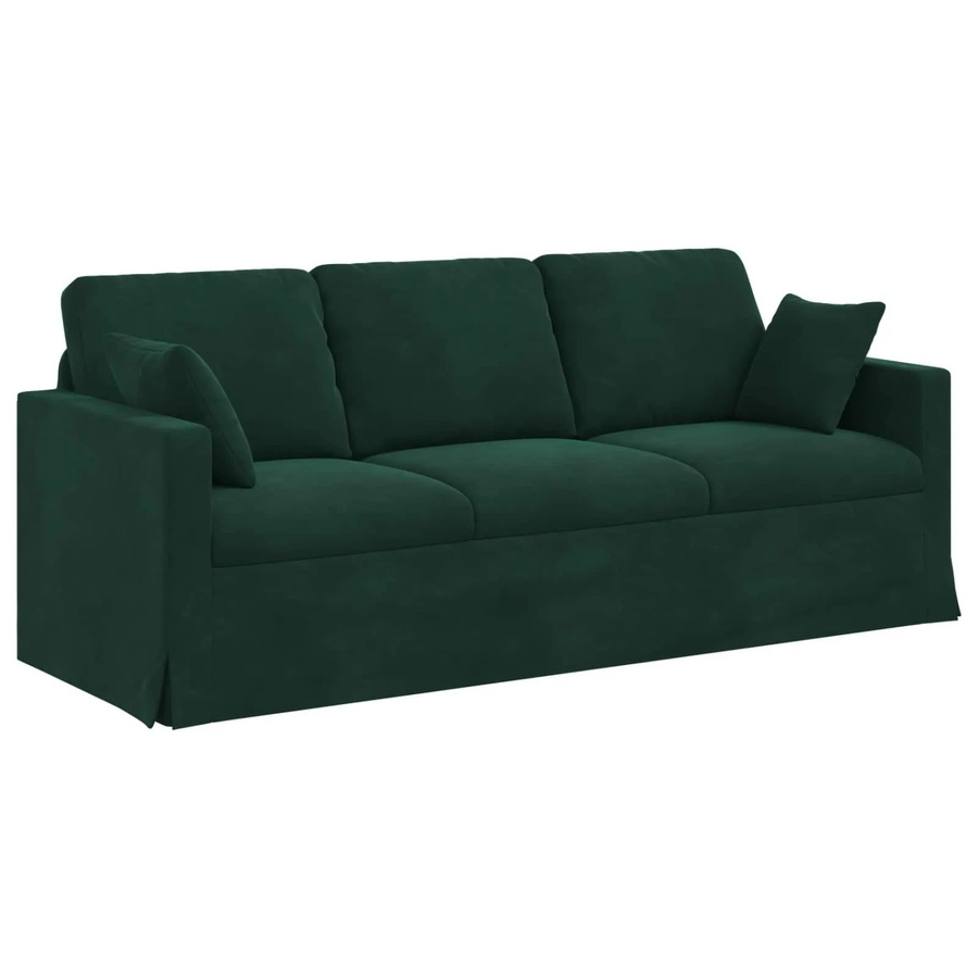 vidaXL Sofa Dunkelgrün aus Samt mit Metallrahmen B/T/H: 198 x 78 x 80 cm - Bild 2