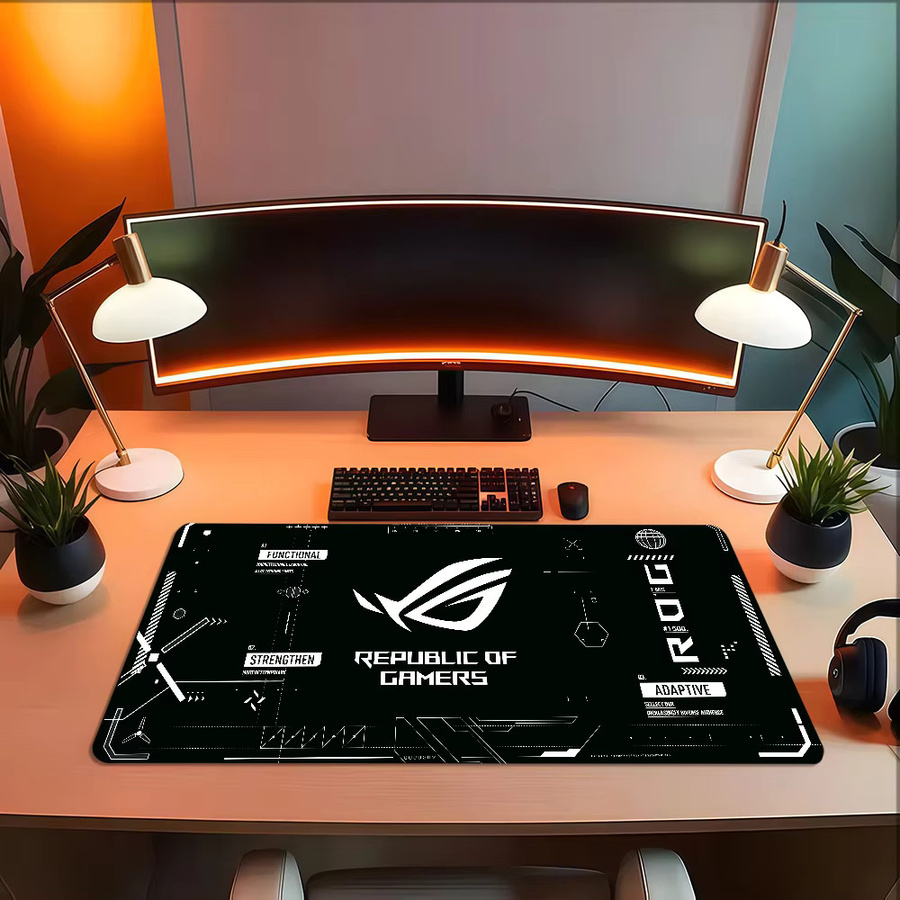 Asus Gaming-Mauspad mit Logo in Schwarz, großes rutschfestes Lockedge-Mauspad für Desktop-Computer und Tastaturen - Bild 5