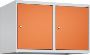 C+P Aufsatzschrank 7035/2004 mit Zylinderschloss und 2 Abteilen, B/H/T: 80 x 50 x 50 cm, Lichtgrau/Reinorange - Bild 1