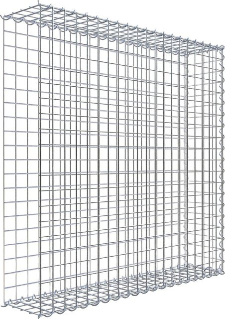 Gabiona Anbaukorb Typ 2 aus Stahl in Silbergrau, B/T/H: 100 x 100 x 20 cm, Maschenweite 5 x 5 cm - Bild 1