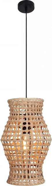 Licht-Erlebnisse Pendelleuchte Korbschirm Rattan in Beige, Durchmesser: 30 cm, Boho Design, E27 - Bild 1
