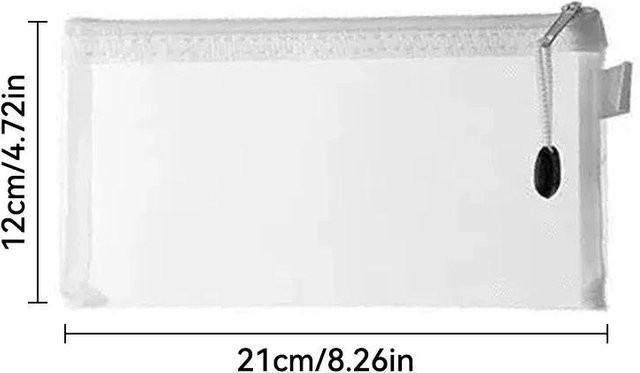 LChome Mesh-Reißverschlusstasche in Weiß, wasserdichte Dokumententasche und Kosmetiktasche aus Polyester, Breite: 21,0 cm, Höhe: 12,0 cm - Bild 1