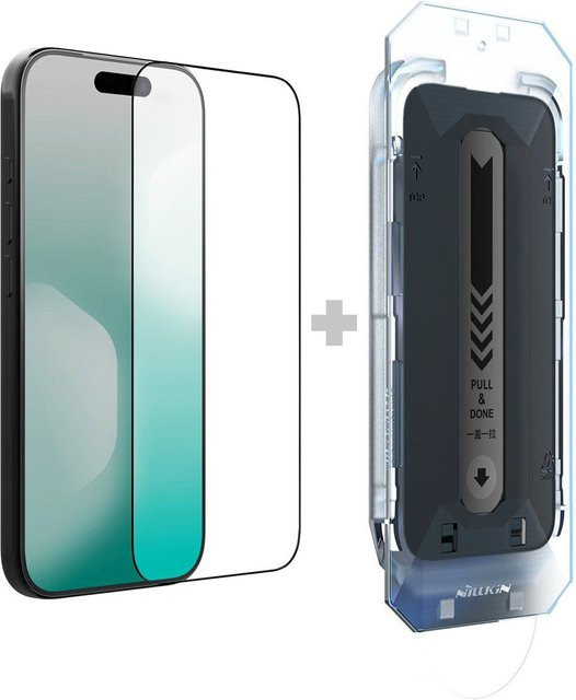 Nillkin CP+ Pro Displayschutzfolie aus gehärtetem Glas mit Applikator für Apple iPhone 17, Schwarz - Bild 1