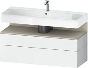 Duravit Waschtischunterschrank Qatego in Weiß, Wandmontage, mit 1 Schrank und 1 Auszug, Glänzend, B/T/H: 119 x 47 x 59 cm - Bild 1