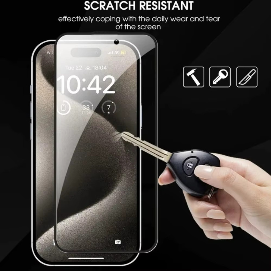 3er-Pack Anti-Spion Displayschutzfolie aus gehärtetem Glas für iPhone 17 16 Pro Max 15 14 13 12 11 Pro Mini XR XS Max, transparent - Bild 4