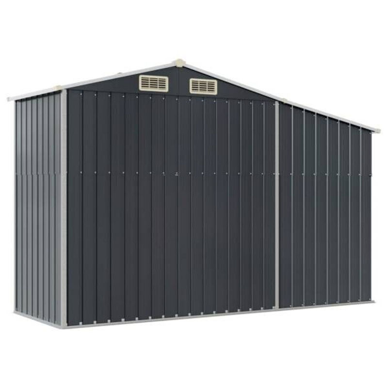 vidaXL Gerätehaus aus verzinktem Stahl in Anthrazit, B/H/T: 277 x 179 x 93 cm - Bild 2
