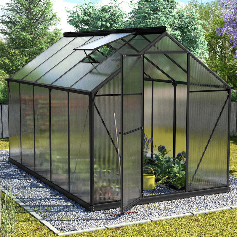 Vitavia Gewächshaus Triton 6200 in Schwarz mit Stahlfundament und 4 mm HKP, B: 198 cm, T: 317 cm, 6,2 m² - Bild 4