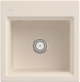 Villeroy & Boch Spüle Subway Style 50 S in Beige mit Armaturenbeschlag und Handwaschbecken für die Arbeitsplatte, rechts - Bild 1