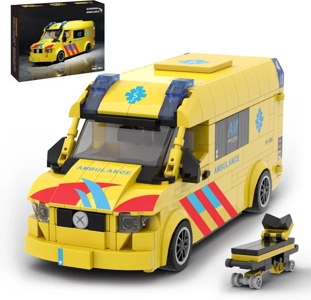 AMAZINGBLOKS Europäischer Stil Krankenwagen, Bausteine, 648 Teile, ab 14 Jahren - Bild 1