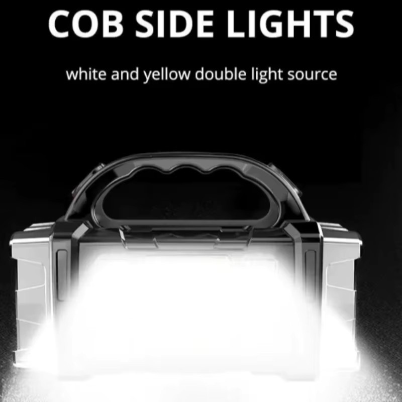 Heinast Solar LED COB Taschenlampe mit Powerbank, wasserdichte multifunktionale Handlampe in Schwarz - Bild 4