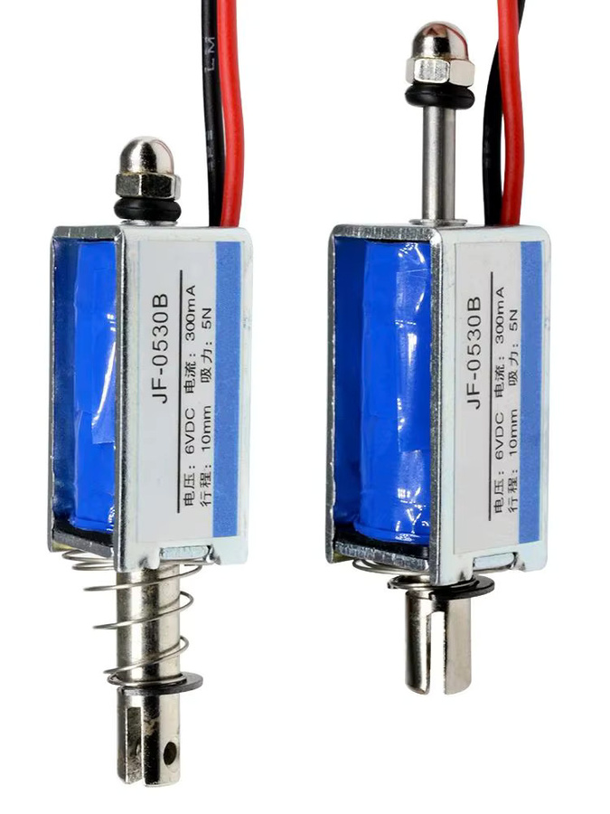 diymore Linearsolenoid JF-0530B Push-Pull-Solenoid für Transportgeräte, 5N Kraft, 10mm Hubweg, 6V 12V 24V DC - Bild 3