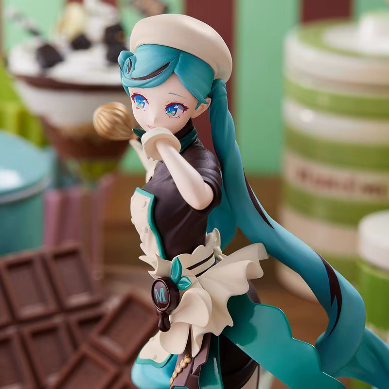 Bandai Hatsune Miku Dark Chocolate Bitter Pastry Chef Melty Cheerleading Anime Action Figure, Einzelfigur - Bild 5
