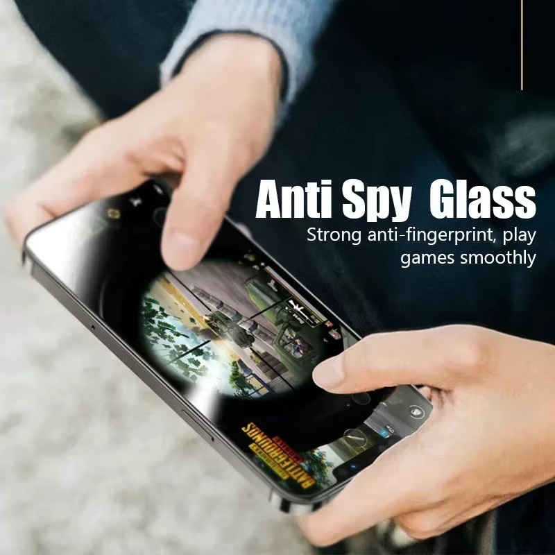 Sichtschutz-Displayschutzfolie aus Glas für Apple iPhone 15 14 13 12 11 16 Pro Max Mini 7 8 Plus SE 2020 2022 X XS XR Anti-Spionage-Glas - Bild 3