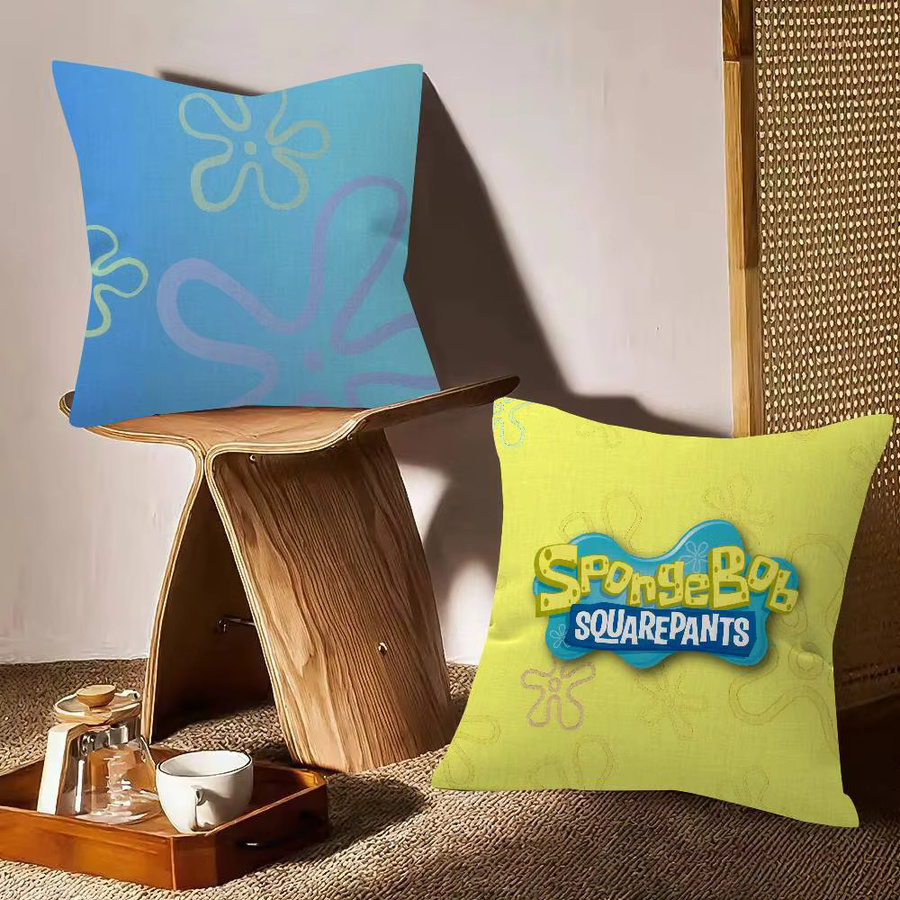 Dekorativer SpongeBob Schwammkopf Kissenbezug für Sofa und Wohnzimmer, quadratisch, Breite: 30 cm, Höhe: 30 cm - Bild 3