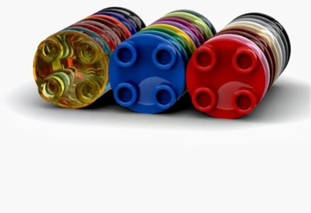 LEGO Zubehör, 50-teiliges Set, Runde Platte 2x2 Bausteine, Grau, Bunt / Mehrfarbig - Bild 1