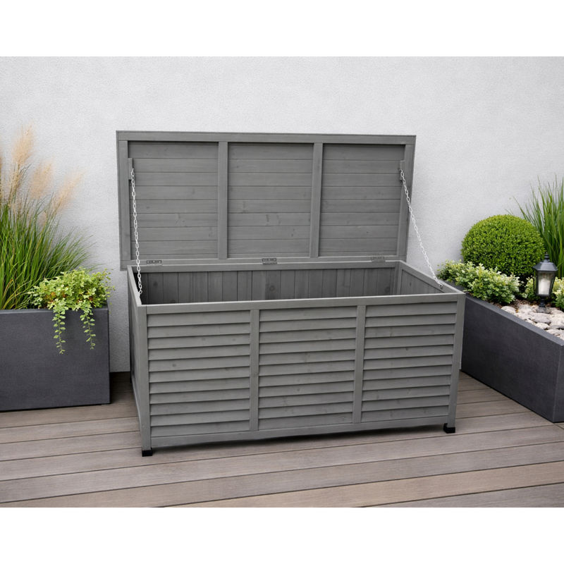 Leco Kissenbox Vintage in Anthrazit-Grau, B/H/T: 132 x 61 x 66 cm - Bild 5