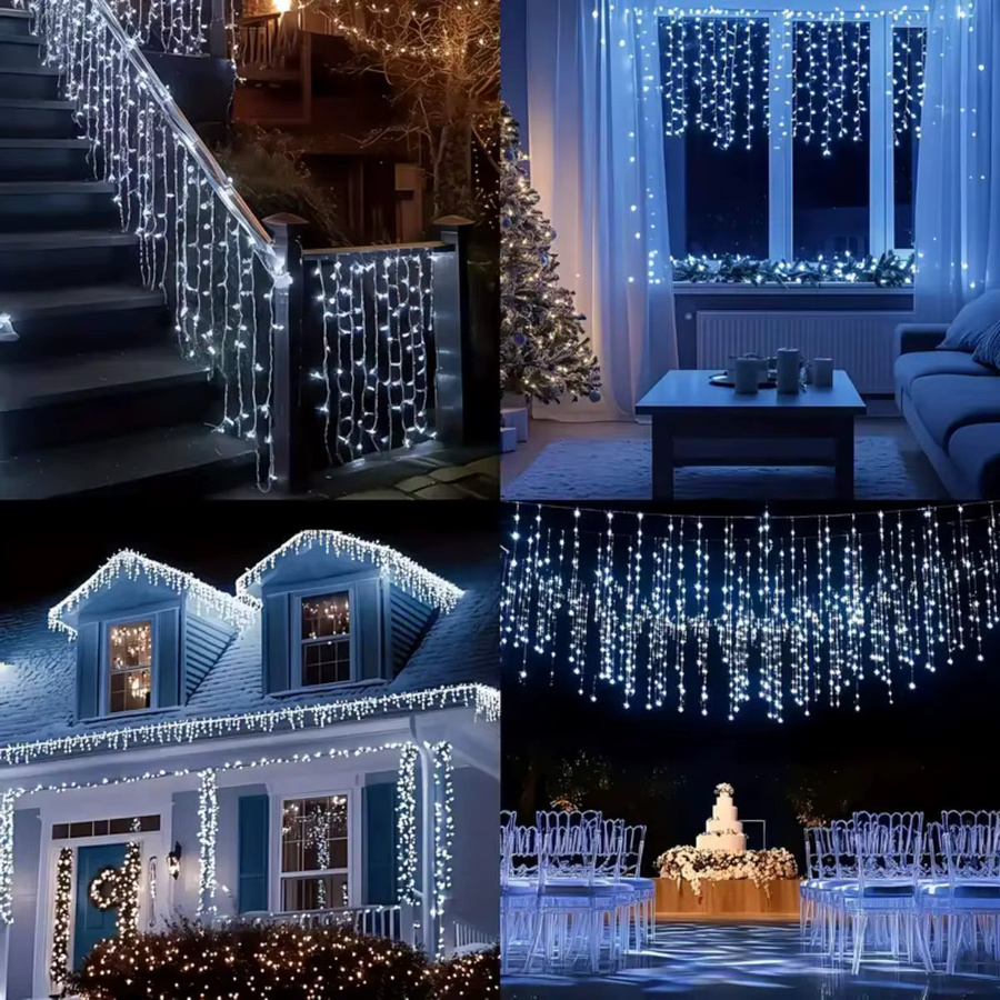 Peach Forest Solar Eis Säule Lichter mit 96 LED für Garten und Terrasse, 8 Beleuchtungsmodi - Bild 3