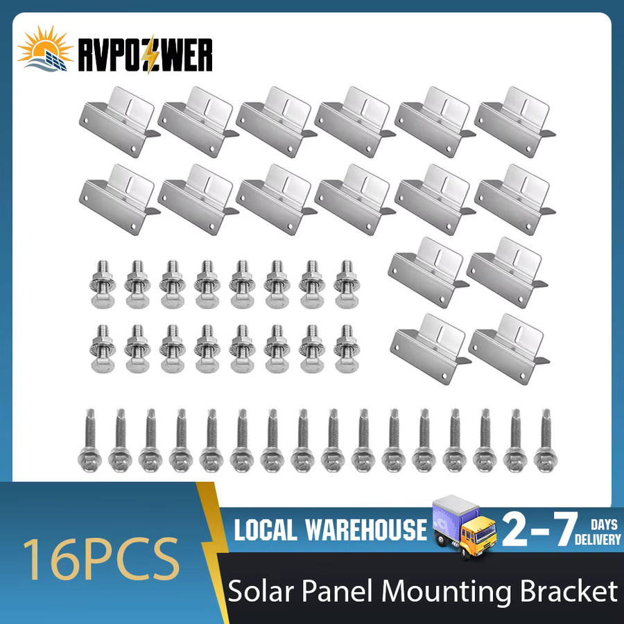 Rvpozwer Solarpanel-Montage-Z-Halterungen aus korrosionsfreiem Aluminium in Silber für die Dachmontage an Wohnmobilen und Booten - Bild 2