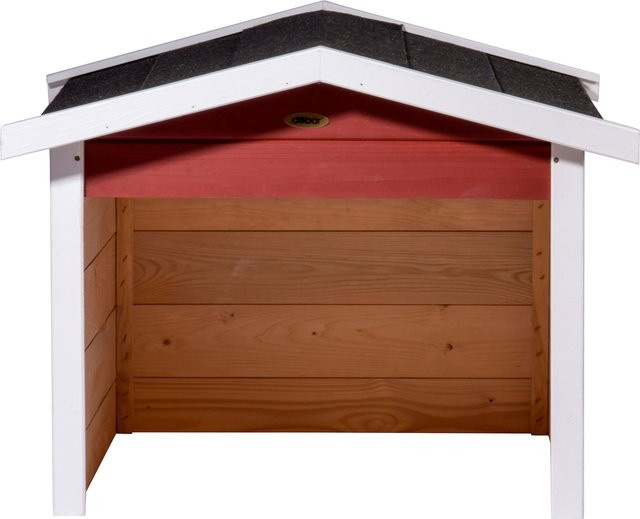 DOBAR Mährobotergarage aus Holz in Rot, B: 68 cm, T: 76 cm, H: 52 cm - Bild 3