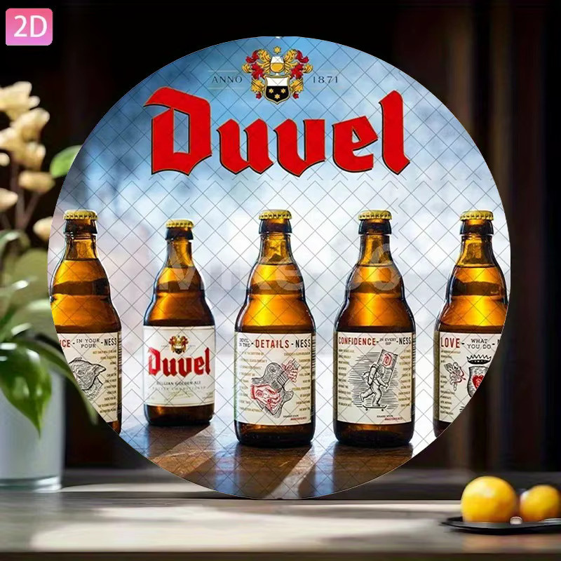 Potdemiel Vintage Duvel Metal Poster Aluminium-Wanddekoration Multicolor B: 20,32 cm, H: 30,48 cm - Bild 3