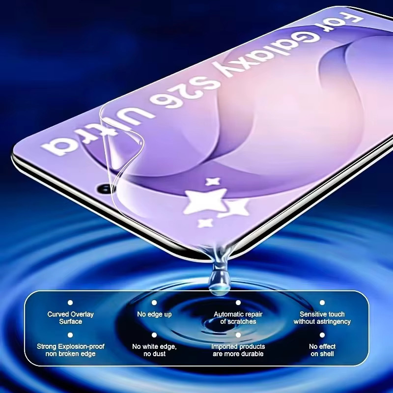 5 Stück Hydrogel-Displayschutzfolien für Samsung Galaxy S26 S25 S24 S23 S22 S21 Ultra S20 FE S10 Plus S9 und Note 20 Ultra, transparent - Bild 4