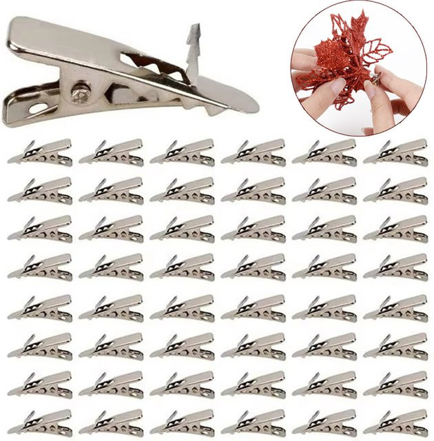 30 Stück ZQNYCY Weihnachts Metall Clips in Silber zum Aufhängen von Ornamenten und Blumen für Weihnachtsbaum und Silvesterfeier - Bild 1