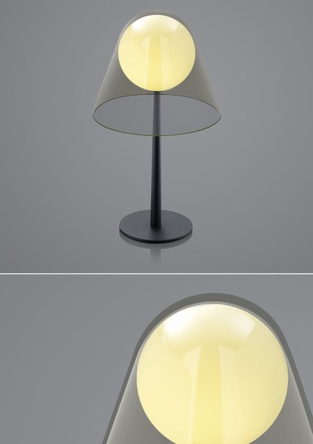 Tischleuchte BLOB in Schwarz mit Glas und Metall, modern und mit austauschbarem Leuchtmittel - Bild 1